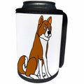 3dRose All Smiles Art Pets - Funny Cute Akita Puppy Dog Cartoon - Can Cooler Bottle Wrap (cc_263753)