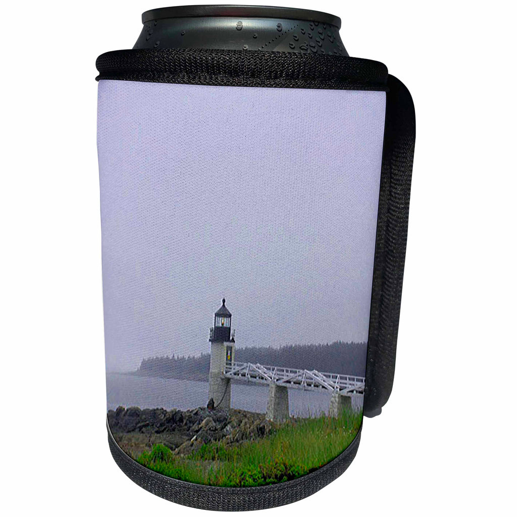 3dRose Sandy Mertens Maine - Lighthouse - Can Cooler Bottle Wrap (cc_26376)