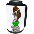 3dRose All Smiles Art Pets - Funny Cute German Short-haired Pointer Drinking Margarita - Can Cooler Bottle Wrap (cc_263760)