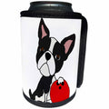 3dRose All Smiles Art Pets - Silly Funny Boston Terrier Dog Bowling Cartoon - Can Cooler Bottle Wrap (cc_263761)