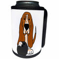 3dRose All Smiles Art Pets - Cute Funny Basset Hound Dog Bowling Cartoon - Can Cooler Bottle Wrap (cc_263762)