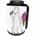 3dRose All Smiles Art Animals - Funny Cute Polar Bear eating Ice Cream - Can Cooler Bottle Wrap (cc_263765)