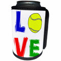 3dRose All Smiles Art Sports and Hobbies - Funny Cool Tennis Art where LOVE is spelled with tennis ball - Can Cooler Bottle Wrap (cc_263791)
