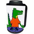 3dRose All Smiles Art Sports and Hobbies - Funny Cute Alligator Practicing Yoga Cartoon - Can Cooler Bottle Wrap (cc_263798)