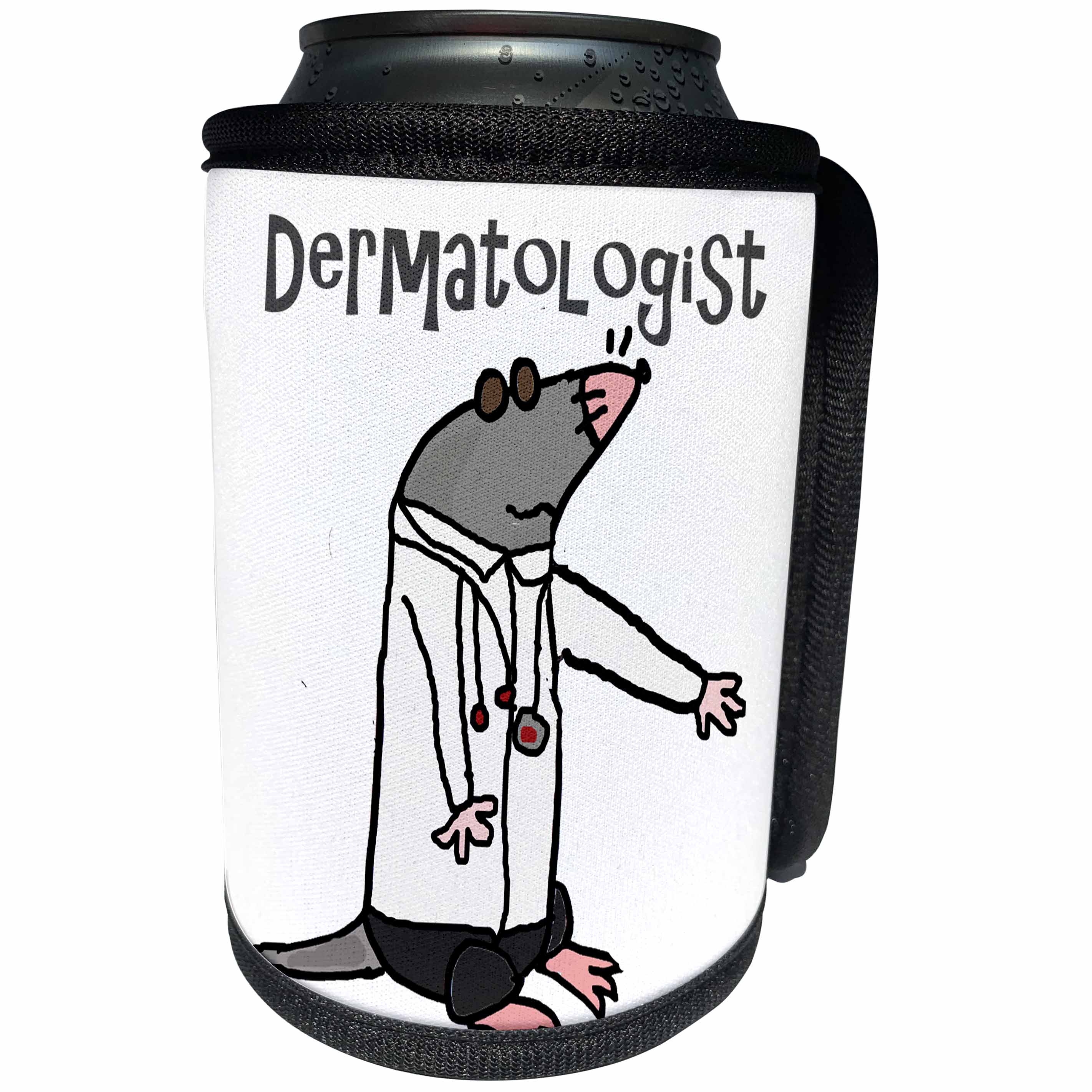 3dRose All Smiles Art Funny - Funny Cute Blind Mole Dermatologist Cartoon - Can Cooler Bottle Wrap (cc_263799)