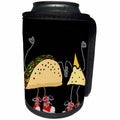 3dRose All Smiles Art Food - Cute Funny Taco and Nacho Cartoon Characters in High Tops - Can Cooler Bottle Wrap (cc_263804)