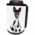 3dRose All Smiles Art Sports and Hobbies - Amusing Cute Rat Terrier Dog Playing Soccer - Can Cooler Bottle Wrap (cc_263824)