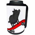 3dRose All Smiles Art Sports and Hobbies - Cute funny Pot bellied Pig Skateboarding on Red Skateboard - Can Cooler Bottle Wrap (cc_263825)