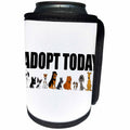 3dRose All Smiles Art Pets - Funny Cute Adopt Today Dog Rescue Cartoon with ten Dogs - Can Cooler Bottle Wrap (cc_263831)