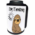 3dRose All Smiles Art Funny - Funny I am Thinking Sloth Cartoon Satire Art - Can Cooler Bottle Wrap (cc_263835)