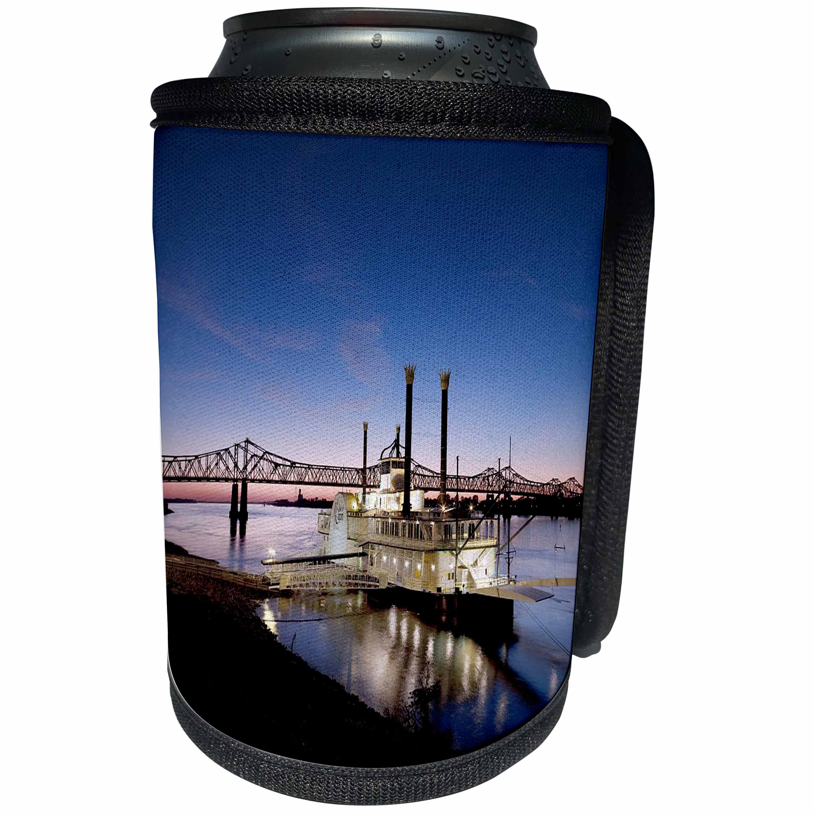 3dRose Sandy Mertens Mississippi - Casino Boat Mississippi River Natchez - Can Cooler Bottle Wrap (cc_26384)