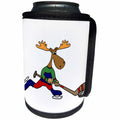 3dRose All Smiles Art Sports and Hobbies - Funny Cute Moose Playing Ice Hockey Cartoon - Can Cooler Bottle Wrap (cc_263841)