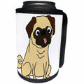 3dRose All Smiles Art Pets - Funny Cool Pug Puppy Dog Cartoon - Can Cooler Bottle Wrap (cc_263858)
