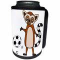 3dRose All Smiles Art Sports and Hobbies - Funny Cute Lemur Playing Soccer Sport Cartoon - Can Cooler Bottle Wrap (cc_263865)