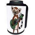 3dRose All Smiles Art Music - Funny Cool Lemur Playing Guitar Cartoon - Can Cooler Bottle Wrap (cc_263866)