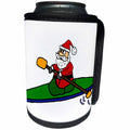 3dRose All Smiles Art Christmas - Cool Humorous Santa Claus Kayaking Christmas Cartoon - Can Cooler Bottle Wrap (cc_263871)