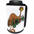 3dRose All Smiles Art Music - Funny Cool Emu Bird Playing Guitar Cartoon - Can Cooler Bottle Wrap (cc_263875)