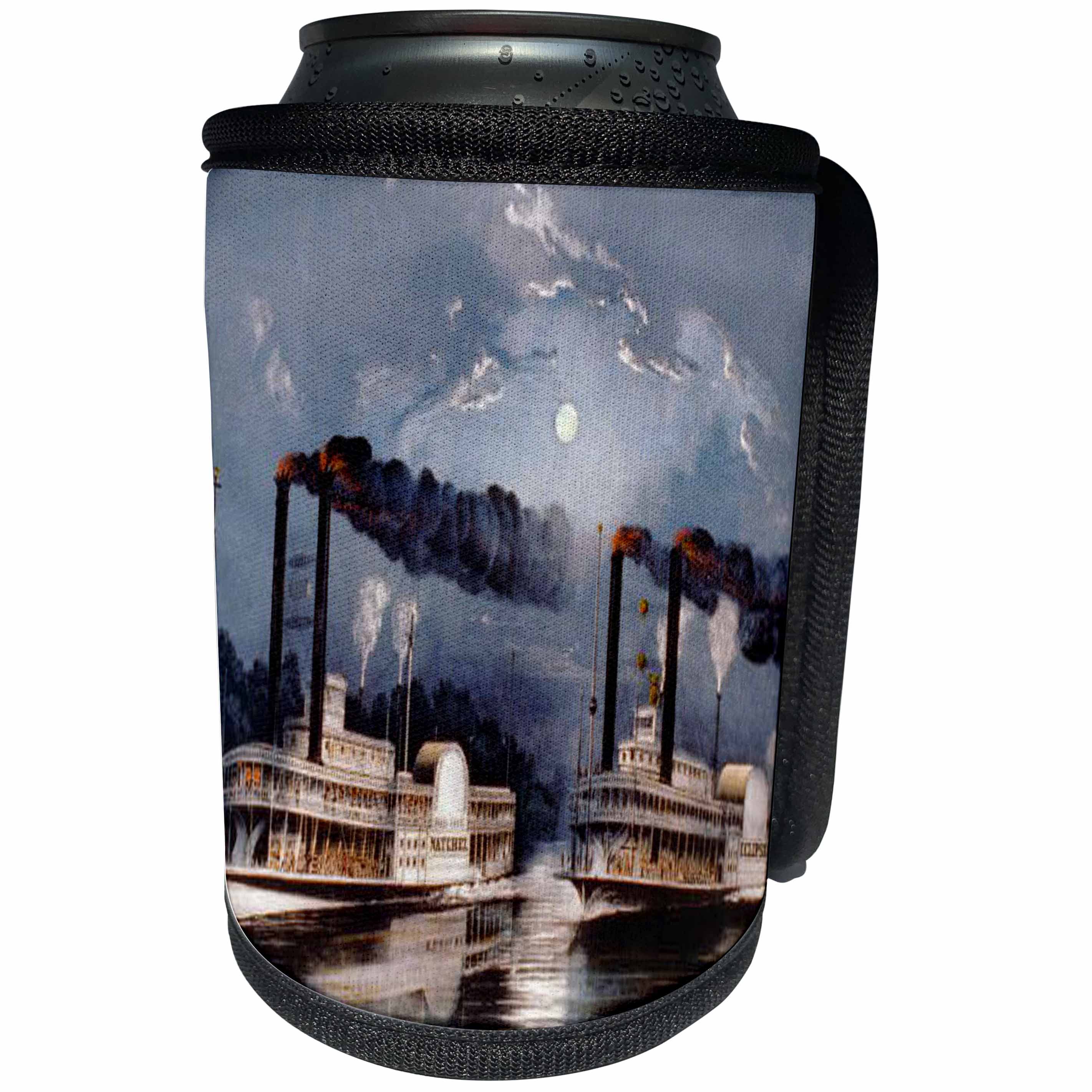 3dRose Sandy Mertens Mississippi - Midnight Race in the Mississippi River Painting - Can Cooler Bottle Wrap (cc_26390)