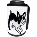 3dRose All Smiles Art Pets - Funny Cute Boston Terrier Puppy Dog Crouching and Playing - Can Cooler Bottle Wrap (cc_263904)