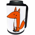 3dRose All Smiles Art Animals - Cute Unique Red Fox Cartoon - Can Cooler Bottle Wrap (cc_263905)