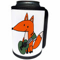 3dRose All Smiles Art Music - Cute Funny Red Fox Playing Guitar Cartoon - Can Cooler Bottle Wrap (cc_263909)