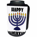 3dRose All Smiles Art Christmas - Fun Cool Happy Hanukkah Menorah Art Holiday Design - Can Cooler Bottle Wrap (cc_263923)