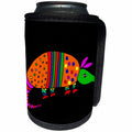 3dRose All Smiles Art Animals - Funny Cute Colorful Pop Art Armadillo Cartoon T-shirt - Can Cooler Bottle Wrap (cc_263926)