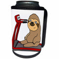 3dRose All Smiles Art Sports and Hobbies - Cute Funny Sloth on Treadmill Exercise Cartoon - Can Cooler Bottle Wrap (cc_263928)