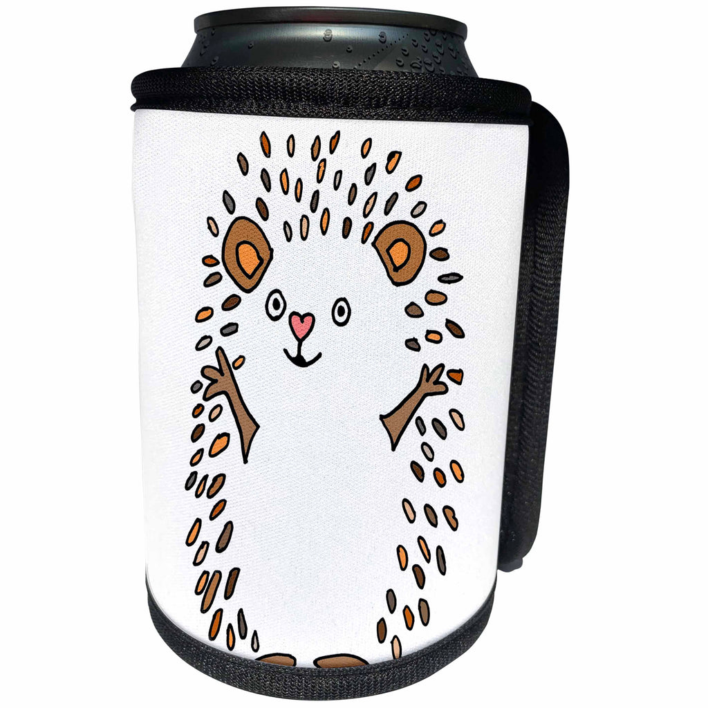 3dRose All Smiles Art Animals - Cool Humorous Hedgehog Abstract Art - Can Cooler Bottle Wrap (cc_263957)
