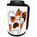 3dRose All Smiles Art Pets - Funny Cute Funky Calico Cat Cartoon - Can Cooler Bottle Wrap (cc_263958)