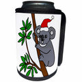 3dRose All Smiles Art Christmas - Funny Cute Koala Bear in Santa Hat Christmas Cartoon - Can Cooler Bottle Wrap (cc_263963)