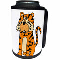 3dRose All Smiles Art Animals - Funny Cute Roaring Tiger Cartoon - Can Cooler Bottle Wrap (cc_263986)