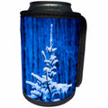 3dRose Alexis Photography - Christmas - Snowfall. Snow covered spruce tree. Silent night. Blue Christmas - Can Cooler Bottle Wrap (cc_264098)
