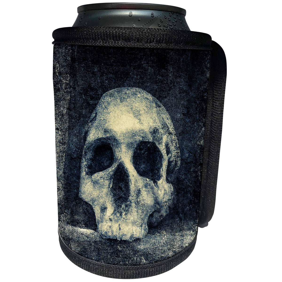 3dRose Alexis Photography - Halloween - White human skull in a dark niche of a pagan temple - Can Cooler Bottle Wrap (cc_264103)