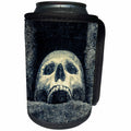 3dRose Alexis Photography - Halloween - Laughing human skull in a dark niche of a pagan temple - Can Cooler Bottle Wrap (cc_264104)