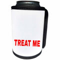 3dRose Alexis Design - Halloween - Halloween Horror Zombie Monster Treat Me Bro White - Can Cooler Bottle Wrap (cc_264111)