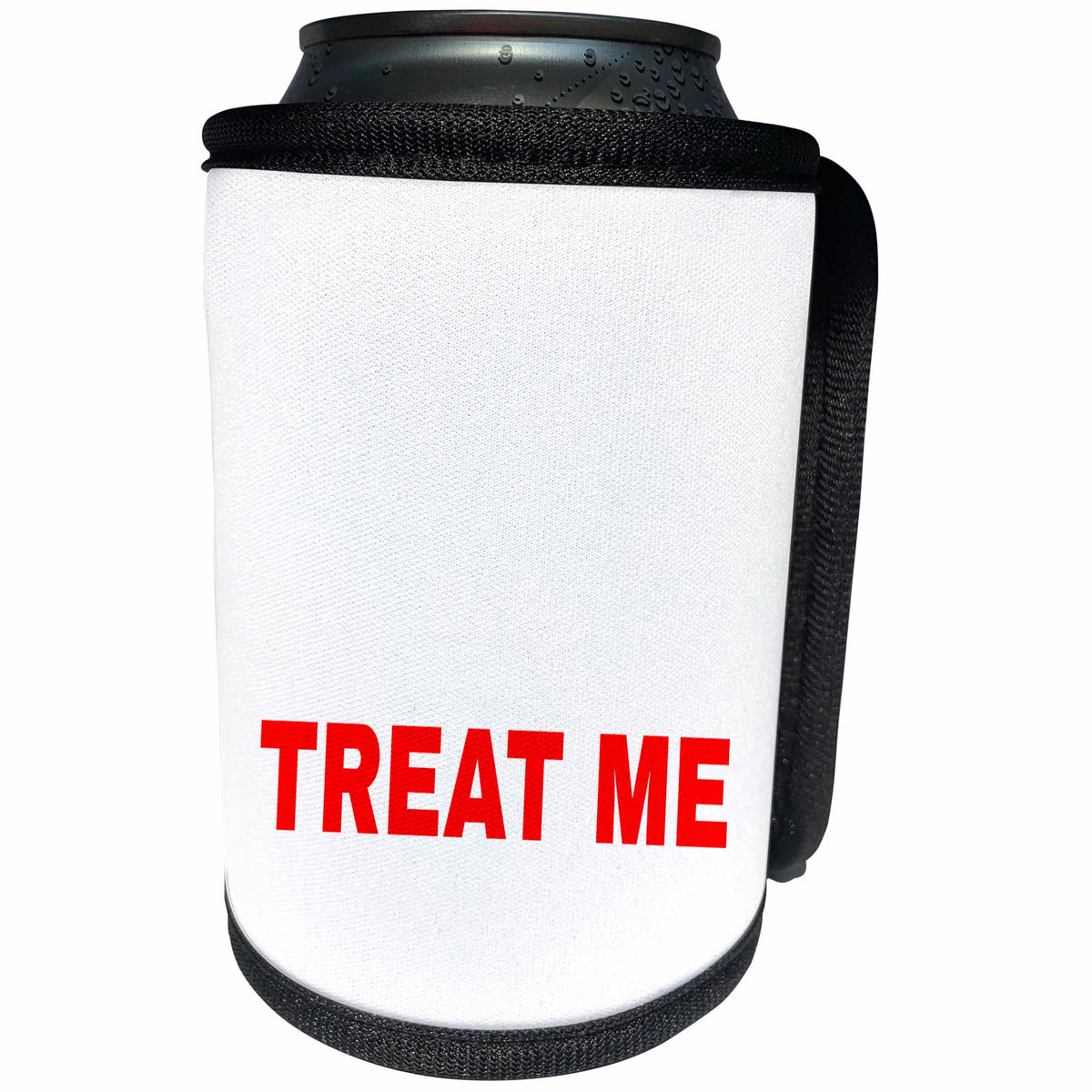 3dRose Alexis Design - Halloween - Halloween Horror Zombie Monster Treat Me Bro White - Can Cooler Bottle Wrap (cc_264111)