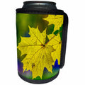 3dRose Alexis Photography - Autumn - Yellow maple leaf on a rainy autumn day - Can Cooler Bottle Wrap (cc_264148)