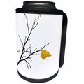 3dRose Alexis Photography - Autumn - Yellow linden tree leaf, white background - Can Cooler Bottle Wrap (cc_264254)