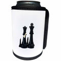 3dRose Alexis Photography - Objects - Black chess king, queen. Queen holds small white pawn. Adoption - Can Cooler Bottle Wrap (cc_264260)