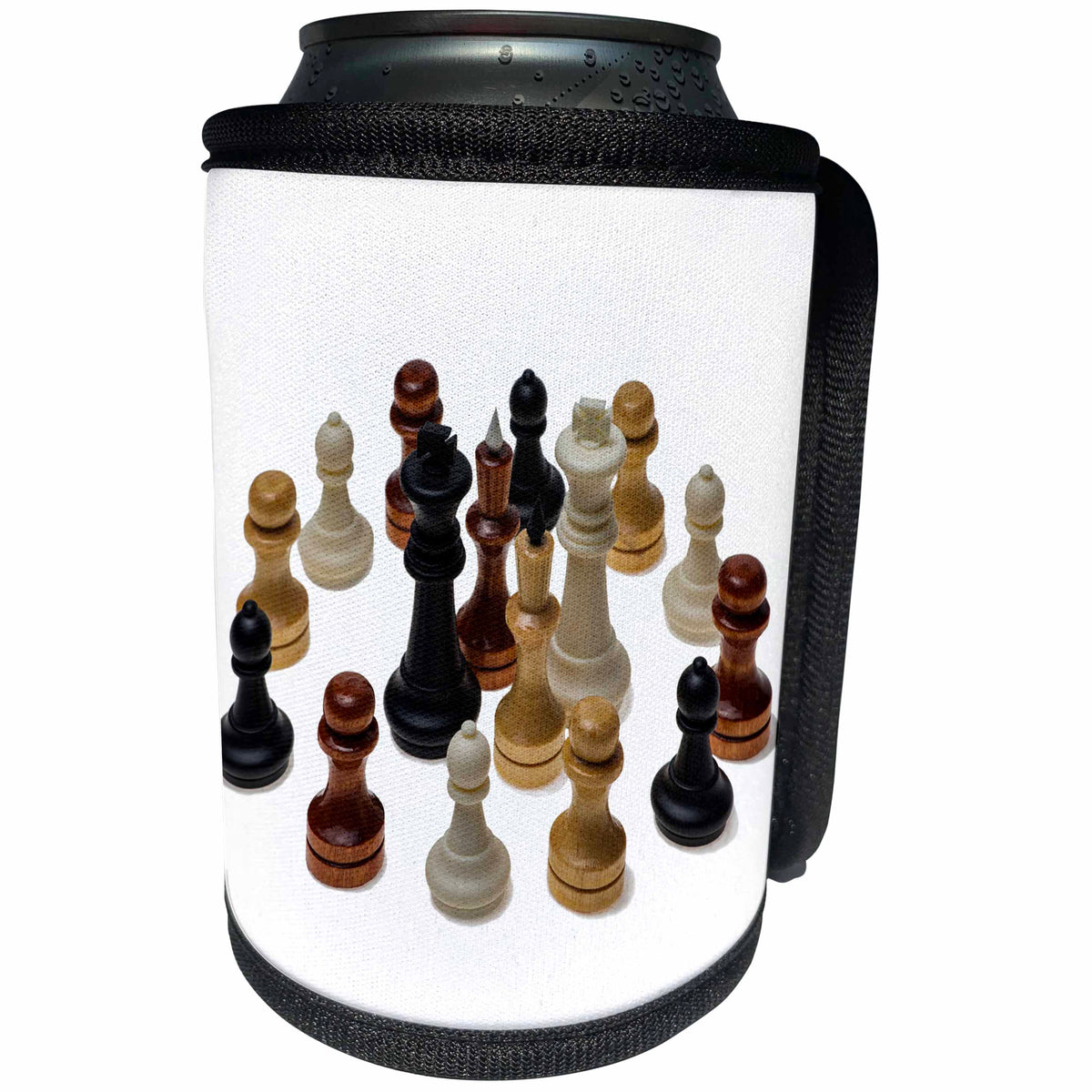 3dRose Alexis Photography - Objects - Chess kings, queens, pawns. Variety of colors. Fraternity and unity - Can Cooler Bottle Wrap (cc_264261)