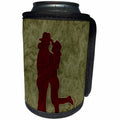 3dRose Doreen Erhardt Western - Western Themed Cowgirl and Cowboy Embraced in Love - Can Cooler Bottle Wrap (cc_264269)