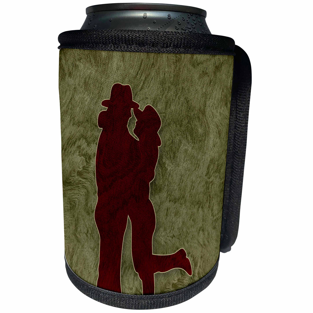 3dRose Doreen Erhardt Western - Western Themed Cowgirl and Cowboy Embraced in Love - Can Cooler Bottle Wrap (cc_264269)