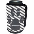 3dRose Congratulations On Cat or Dog - Image of Congratulations On New Dog With Words On Large Paw - Can Cooler Bottle Wrap (cc_264350)
