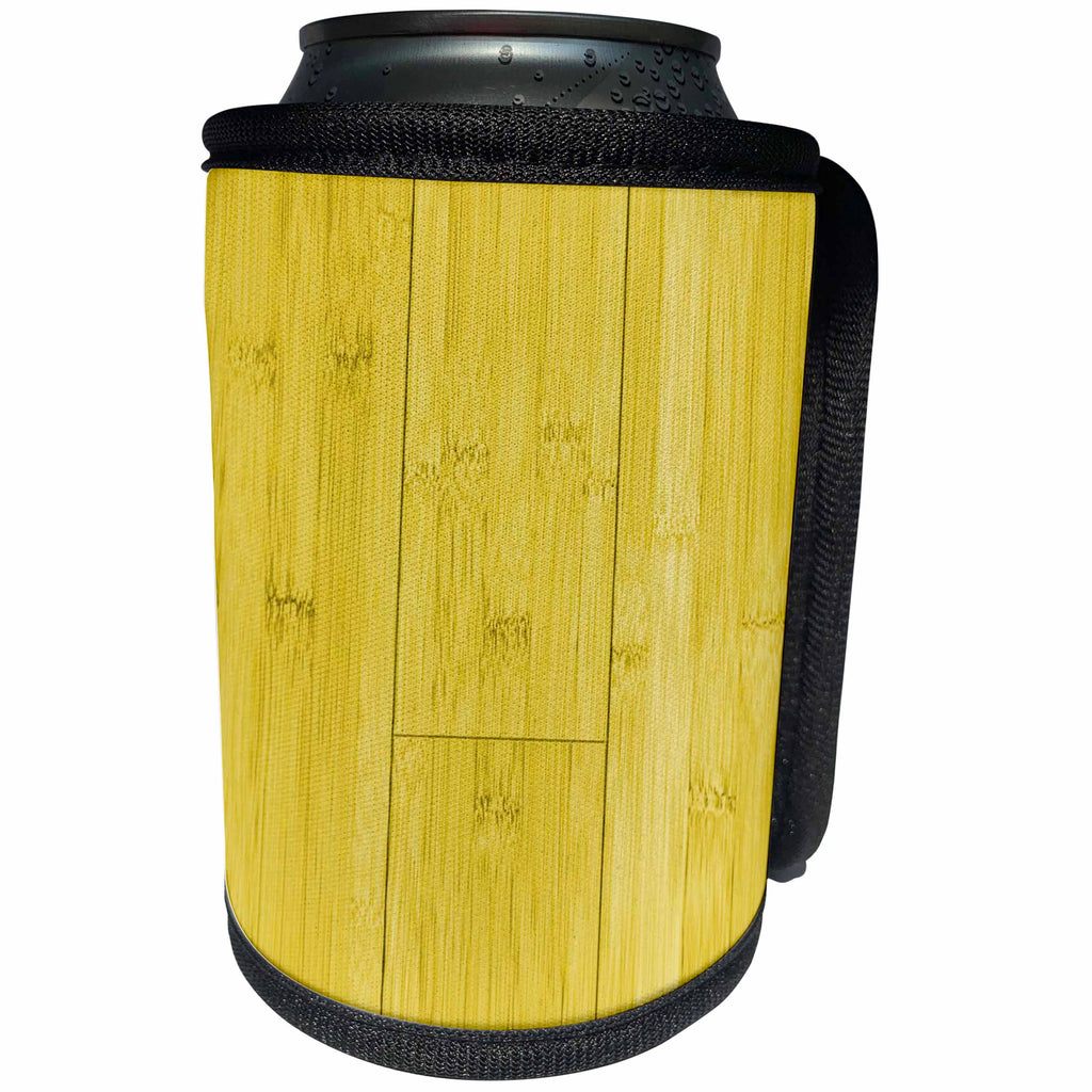 3dRose Abstract Wood Colors - Image of Golden Yellow Bamboo Wood - Can Cooler Bottle Wrap (cc_264371)