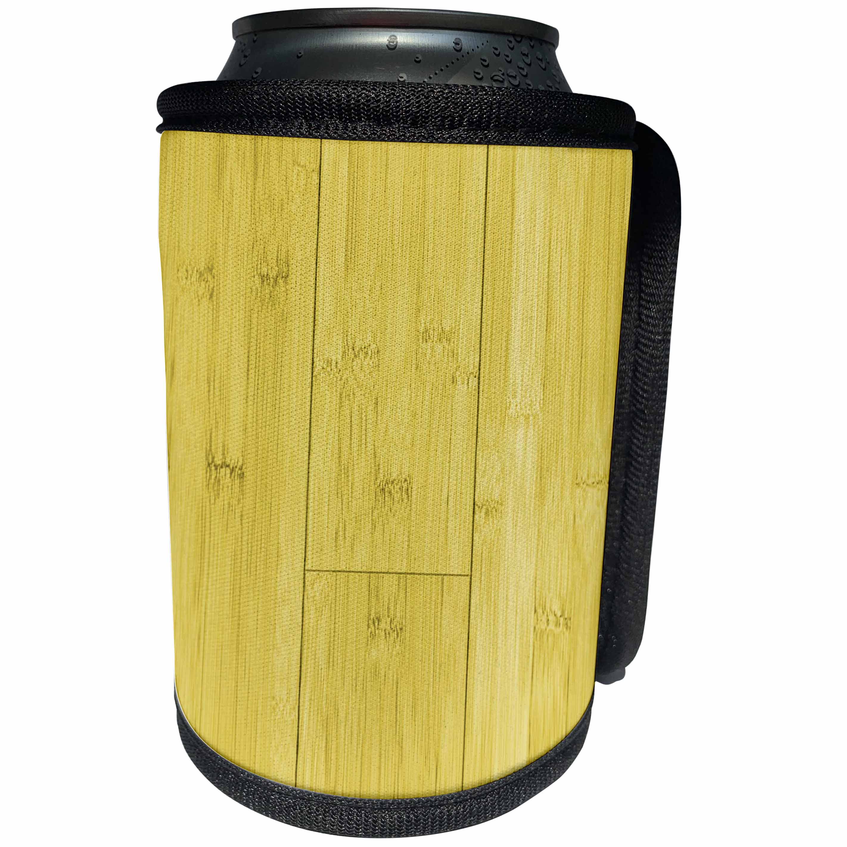 3dRose Abstract Wood Colors - Image of Golden Yellow Bamboo Wood - Can Cooler Bottle Wrap (cc_264371)