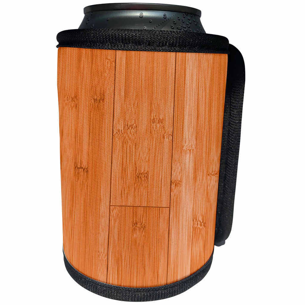 3dRose Abstract Wood Colors - Image of Orange Bamboo Wood - Can Cooler Bottle Wrap (cc_264372)