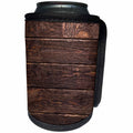 3dRose Abstract Wood Colors - Image of Dark Walnut Horizontal Wood - Can Cooler Bottle Wrap (cc_264379)