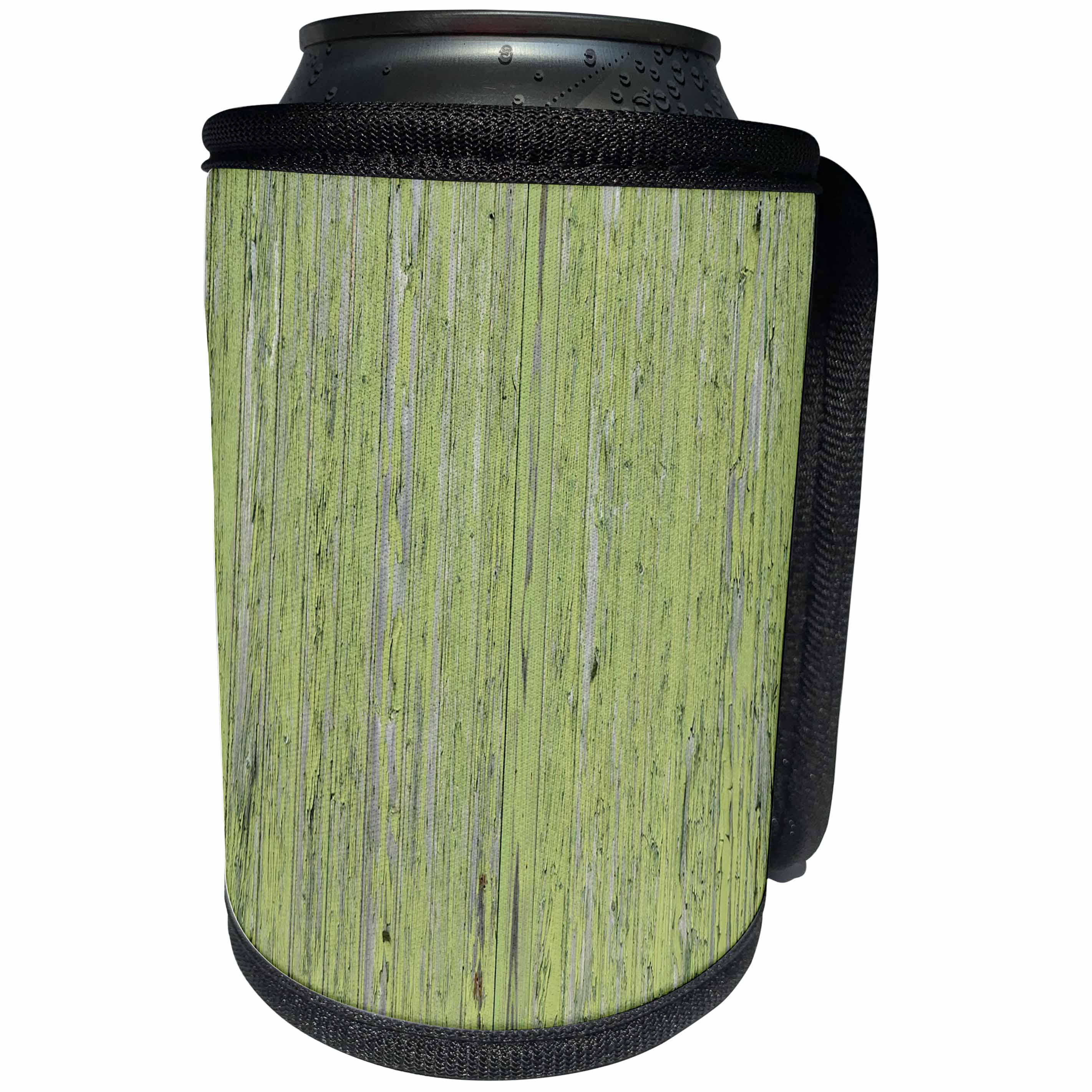 3dRose Abstract Wood Colors - Image of Lime Green Aged Wood - Can Cooler Bottle Wrap (cc_264382)