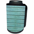 3dRose Abstract Wood Colors - Image of Aqua Shingled Wood - Can Cooler Bottle Wrap (cc_264384)